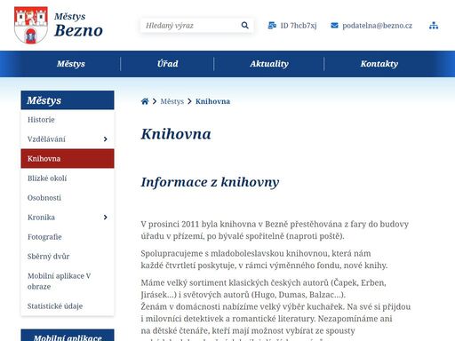 oficiální stránky městyse bezno