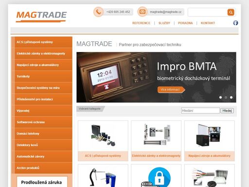 oficiální distributor přístupových systémů impro pro čr. k těmto produktům nabízíme veškeré příslušenství a doplňkové služby. zabýváme se také instalacemi slaboproudých bezpečnostních systémů jako např. acs, eps, pzts, cctv a dt.