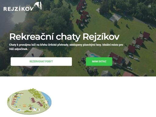 rekreační chaty rejzíkov, ideální místo pro dovolenou na chatě u orlické přehrady.