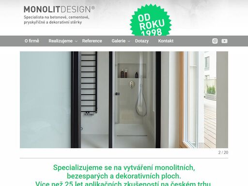 monolitdesign – specialista na pandomo a cementové stěrky