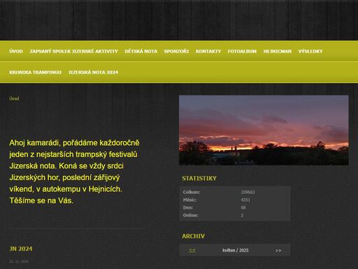 jsme trampský festival s 37 letou historii v srdci jizerských hor, hejnice u frýdlantu v čechách