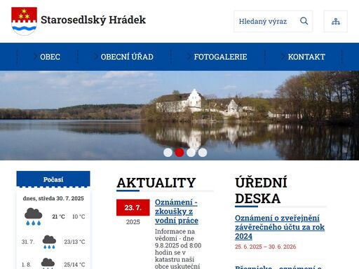 oficiální stránky obce starosedlský hrádek