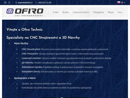 specialisty na cnc strojírenství a 3d návrhy
