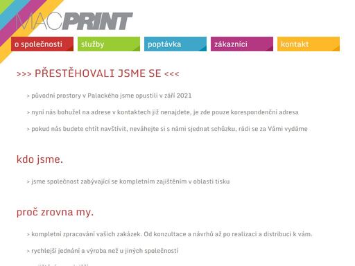 macprint s.r.o. – kompletní zajištění z oblasti tisku