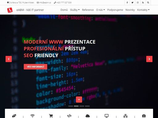 eabm - profesionální partner ve světě it. profesionální outsourcinové služby, servis it, tvorba aplikací na míru, internetové stránky, mobilní weby. 
