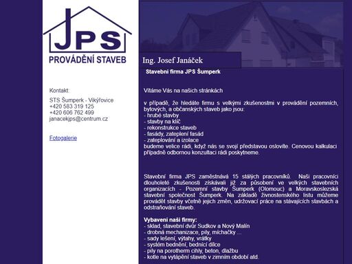 jps josef janáček nabízí stavební práce,zednické práce zateplení fasád, izolace a stavební rekonstrukce. šumperk, vikýřovice,zábřeh.