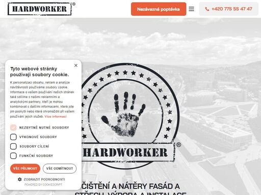 hardworker - výškové práce, instalace reklam, čištění a impregnace fasád