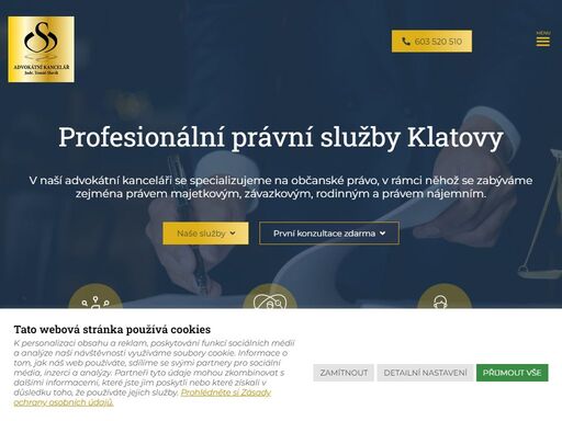 využijte profesionálních právních služeb a vyhledejte advokátní kancelář judr. tomáš slavík v klatovech. věnujeme se občanskému, pracovnímu, rodinnému i trestnímu právu.