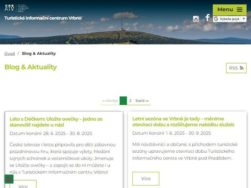 oficiální stránky turistického informačního centra vrbno pod pradědem. objevte nejlepší tipy na výlety, turistické trasy, kulturní akce a zajímavosti regionu. vše, co potřebujete pro nezapomenutelný pobyt v jeseníkách