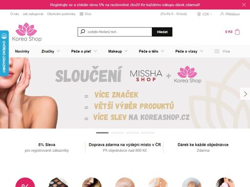 koreashop — internetový obchod s luxusní přírodní kosmetikou z korey.