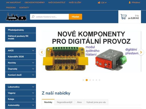 obchod s modely železnice, příslušenstvím a hračkami