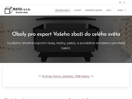 dřevěné exportní obaly