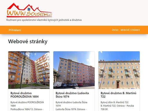 rozhraní pro společenství vlastníků bytových jednotek a družstva