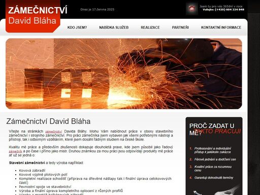 zámečnictví a stavební nebo strojní zámečnické práce a nabídka služeb kvalifikovaného živnostníka davida bláhy.