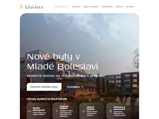 nové byty v mladé boleslavi. nová sahara nabízí moderní a energeticky úsporné bydlení s výtahem a garáží. ideální místo pro váš nový domov.