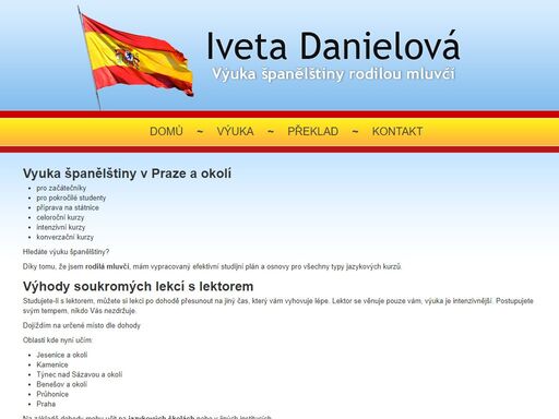 výuka španělštiny rodilou mluvčí - praha, benešov, průhonice, kamenice, jesenice