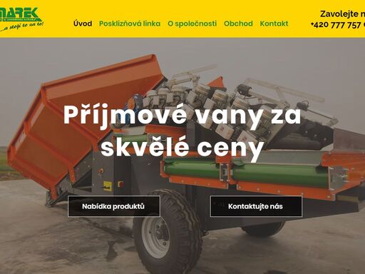 specializujeme se na prodej zemědělské a zelinářské techniky techniky. pokud potřebujete linku na zeleninu nebo jednotlivé stroje, obraťte se na nás. zemědělská technika.