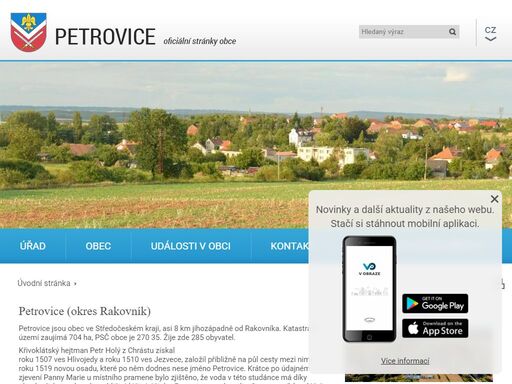 oficiální stránky obce petrovice