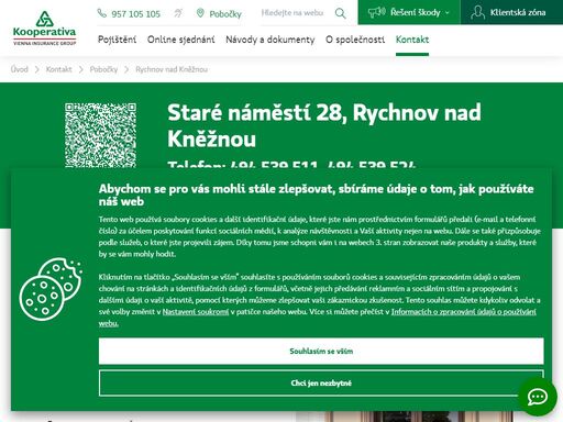 pojišťovna kooperativa - rychnov nad kněžnou, staré náměstí 28, tel.: 494539511, e-mail: ldanickova@koop.cz, lucie daníčková - odpovědný vedoucí