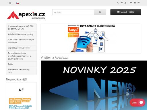 apexis.cz je specializovaný internetový obchod se značkovými ahd a  ip kamerami. prodáváme ip kamery s rozlišením až 12mpx, případně 4k tj. 8mpx s výborným poměrem ceny a výkonu. ip kamery vynikající kvality.
