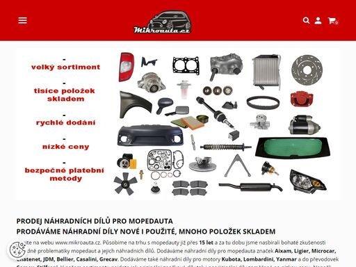 prodáváme náhradní díly nové i použité, mnoho položek skladem