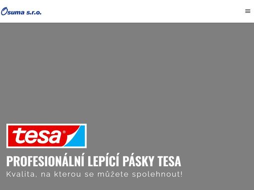 společnost osuma s.r.o. se specializuje na distribuci kvalitních lepících pásek značky tesa, které jsou známé svou vysokou přilnavostí, odolností a širokým využitím v průmyslu, stavebnictví i domácnostech.