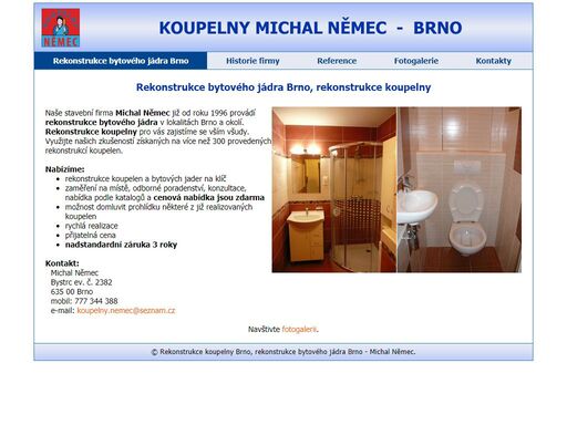 rekonstrukce bytového jádra brno, rekonstrukce koupelny brno, firma michal němec