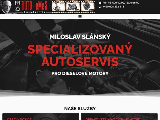 v auto emes se zaměřujeme na servis a opravy dieselových vozidel, vstřikovacích jednotek a objednávky náhradních dílů. volejte 608 332 113.