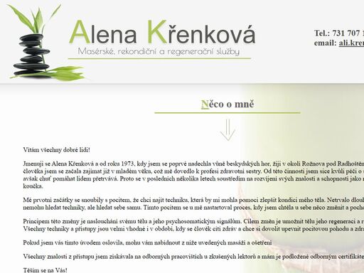 alena křenková - nabizím masérské a relaxační služby
