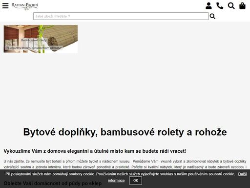 bambusové rolety a rohože, bytové doplňky a dekorace pro váš domov