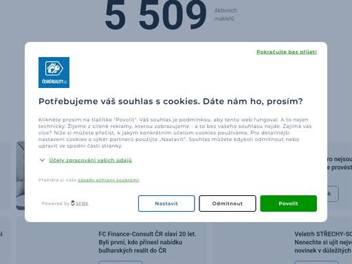 nabídka 982 realitních kanceláří na jednom místě. denně tisíce novinek. byty k prodeji či pronájmu, domy, pozemky, chaty, chalupy i kanceláře. soukromá inzerce zdarma.