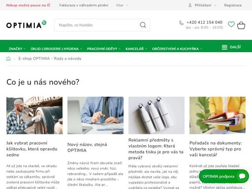 optimia ? komplexní b2b prodej s náhradním plněním zdarma ? kancelářské potřeby, papír, technika, drogerie a pracovní oděvy pro vaši firmu na jednom místě!