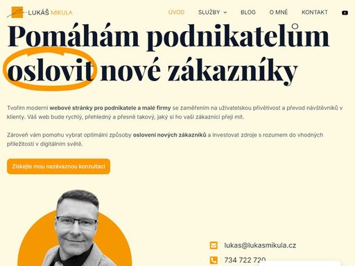 tvořím moderní webové stránky pro podnikatele a malé firmy se zaměřením na uživatelskou přívětivost a převod návštěvníků v klienty. váš web bude rychlý,
