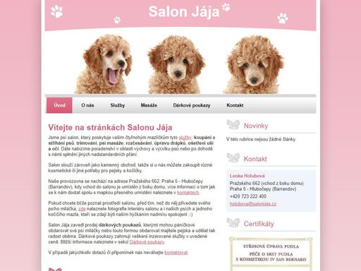 psí salon jája poskytuje koupání a stříhání psů, trimování, úpravu drápků, ošetření uší a očí. navštivte nás na adrese pražského 662, praha 5 – barrandov.