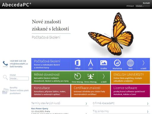 abecedapc provádí počítačová školení a kurzy, konzultace a certifikace znalostí v oblasti software.