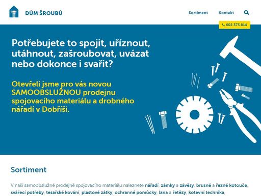samoobslužná prodejna spojovacího materiálu a;drobného nářadí