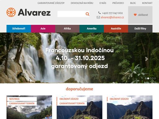 cestovní kancelář alvarez nabízí poznávací zájezdy, aktivní dovolenou, turistiku a treking. naší specializací jsou státy asie, afriky a ameriky.
