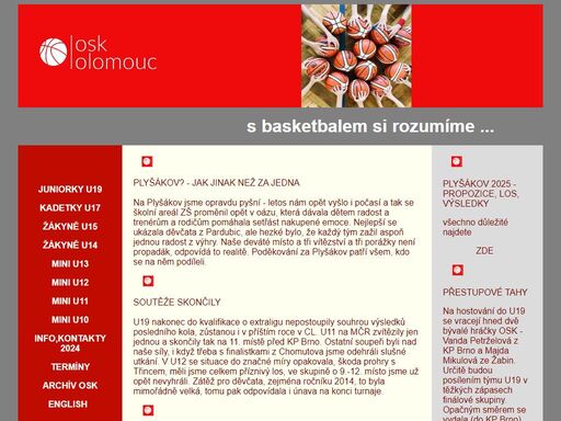 osk olomouc - basketbalový klub, děvčata