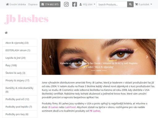 kvalitní řasy pro prodlužování řas jb cosmetics. kurzy prodlužování řas