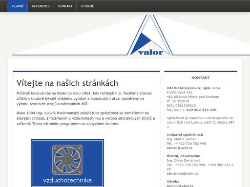 valor kovoprovoz, spol. s r.o. nové město pod smrkem