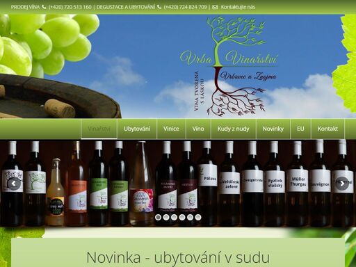 vinařství vrba je malým rodinným vinařstvím založeným v roce 1993 v obci vrbovec, která se nachází 8 km jižně od města znojma.