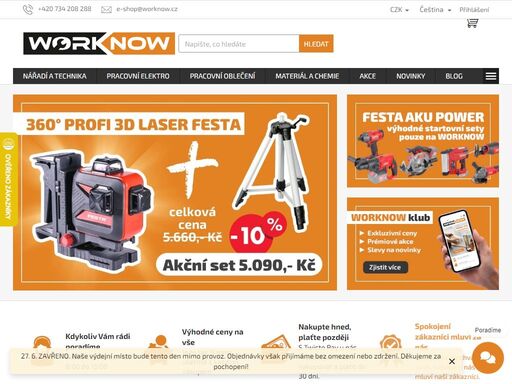 dobře zásobený eshop pro profesionály a náročné kutily ? široký výběr nářadí pro dílnu, garáž a zahradu ? specialista na stavební chemii a lepidla ? pracovní oblečení a ochranné pomůcky.