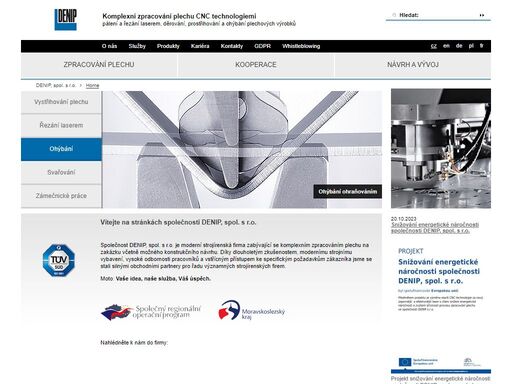 komplexní zpracování plechu na zakázku cnc technologiemi firmy trumpf. vlastní výrobní technologie - vystřihování, řezání a vypalování laserem, ohraňování, srážení hran, svařování a zámečnické práce. v kooperaci zajišťujeme návazné výrobní operace - povrchová úprava, sítotisk, obrábění.