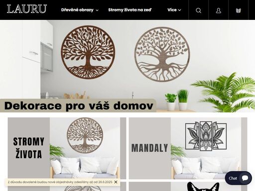lauru cz to je velký výběr dřevěných obrazů na zeď. stromy života na zeď. dřevěné mandaly na zeď. rychlé dodání. dárek zdarma ke každé objednávce.