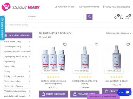specializovaný obchod s produkty pro prodlužování vlasů a vlasový styling. kvalitní clip in vlasy z lidských vlasů i kanekalonu. culíky, drdoly, paruky za výhodné ceny a doručením do 24 h.
