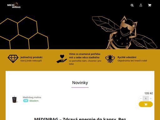 medinbag je přírodní energie medu zabalená do praktického bagu. ochucený je lyofilizovanými malinami. skvělé na cesty, pro diabetiky na řešení hypoglykémie, nebo doplnění energie u sportovců.