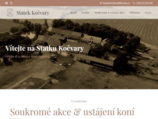 úvodní strana statku kočvary