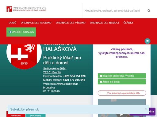mudr. veronika halašková poskytuje pediatrickou léčebnou a dispenzární péči. poradenství při zahraničních cestách, včetně zajištění očkování.
