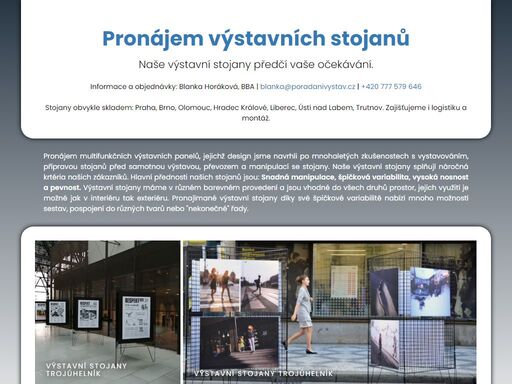 pronájem multifunkčních výstavních stojanů, jejichž design jsme navrhli po mnohaletých zkušenostech s vystavováním.