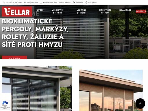 společnost vellar s.r.o. je malá firma, která se specializuje na prodej a montáž stínící techniky. naše nabídka zahrnuje širokou škálu produktů pro venkovní i vnitřní stínění. mezi naše hlavní produkty patří venkovní žaluzie,…